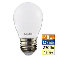 MCLED Žárovka LED KAPKA 5,5W-40 E27 2700K 410lm