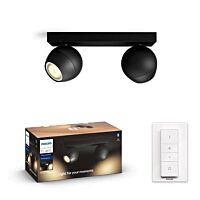 HUE Svítidlo LED Buckram Bluetooth 2x5W GU10 2x350lm 2200-6500K ovladač IP20 černá