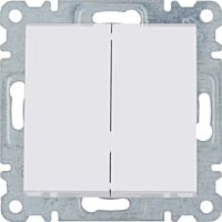 HAGER Spínač LUMINA WL0050 řazení 6+6 (5b) 10A 250V střídavý dvojitý IP20 bílá lesk