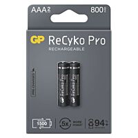 GP Baterie mikrotužková nabíjecí RECYKO PRO 800mAh 1,2V AAA blistr 2ks
