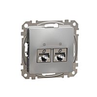 SCHNEIDER Sedna Design & Elements Datová zásuvka 2xRJ45 kat. 6 STP alu
