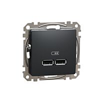 SCHNEIDER Sedna Design & Elements Dvojitá USB A+A nabíječka 2.1A antracit