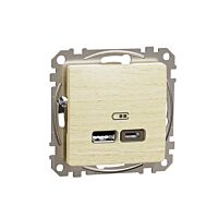 SCHNEIDER Dvojitá USB A+C nabíječka 2.4A bříza