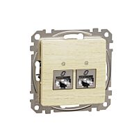 SCHNEIDER Sedna Design & Elements Datová zásuvka 2xRJ45 kat. 6 STP bříza