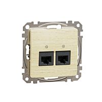SCHNEIDER Sedna Design & Elements Datová zásuvka 2xRJ45 kat. 6A UTP bříza
