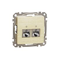 SCHNEIDER Sedna Design & Elements Datová zásuvka 2xRJ45 kat. 6A STP bříza