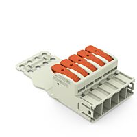 WAGO Konektor 832-1205/335-000 1vodičový s pájecími piny Páčka Push-in CAGE CLAMP®, šedá