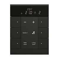 ABB TENTON Ovladač 2CKA006330A0037 6násobný kombinovaný s podružným termostatem, mechová černá, SBS/U6.0.1-885