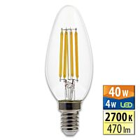 MCLED Žárovka LED 4W-40 E14 470lm 2700K úhel 320° svíčka