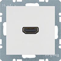 Zásuvka, HDMI, vývod zezadu 90°, Berker