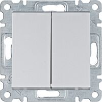 HAGER Spínač LUMINA WL0052 řazení 6+6 10A 250V střídavý dvojitý IP20 stříbrná mat