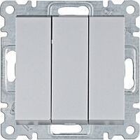 HAGER Spínač LUMINA WL0072 3-pólový 10A 250V IP20 stříbrná mat