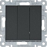 HAGER Spínač LUMINA WL0073 3-pólový 10A 250V IP20 černá mat