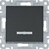 HAGER Spínač LUMINA WL0213 1pólový řazení1So 10A 250V podsvětlený IP20 černá mat