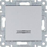 HAGER Spínač LUMINA WL0222 řazení 6So 10A 250V podsvětlený stříbrná mat