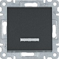 HAGER Spínač LUMINA WL0223 řazení 6So 10A 250V podsvětlení IP20 černá mat