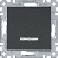 HAGER Spínač LUMINA WL0413 1pólový řazení 1/0So 10A 250V podsvětlený černá mat