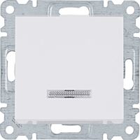 HAGER Spínač LUMINA WL0610 1pólový řazení 1/0So 16A 250V podsvětlený IP20 bílá lesk