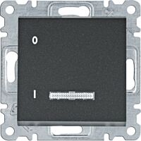 HAGER Spínač LUMINA WL0613 1pólový řazení 1/0So 16A 250V podsvětlený IP20 černá mat