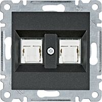 HAGER Zásuvka LUMINA WL2123 datová 2xRJ CAT5E UTP 8-pólová IP20 černá mat