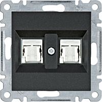 HAGER Zásuvka LUMINA WL2163 datová 2xRJ CAT6 UTP 8-pólová IP20 černá mat