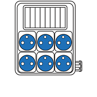 ROS FI-1600 A Zásuvková rozvodnice 6x230