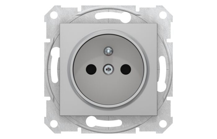 SCHNEIDER Zásuvka Sedna 2P+PE s clon. IP44 alu