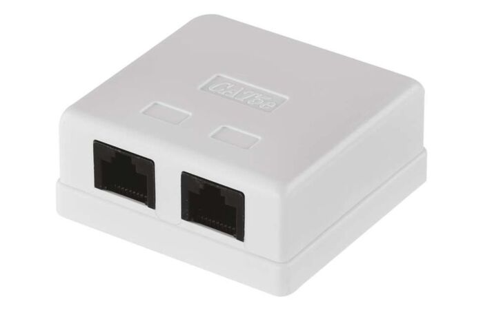 EMOS Zásuvka datová 2xRJ45 UTP na zeď se spodním vývodem IP24