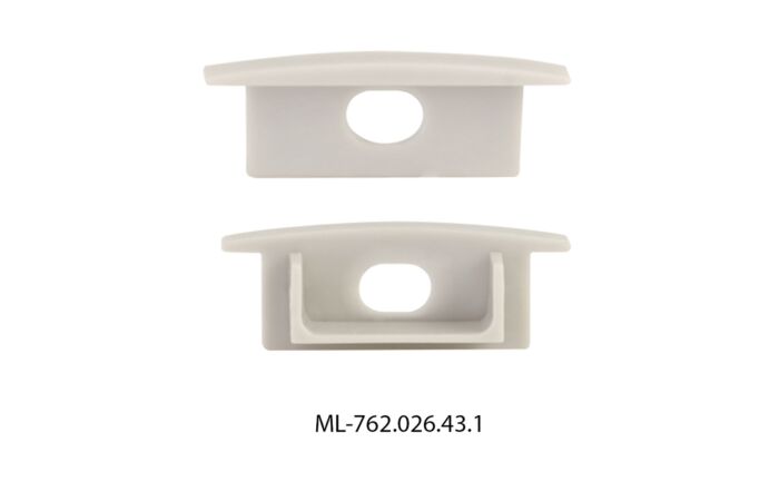 MCLED Koncovka pro VD s otvorem, šedá barva, 1ks