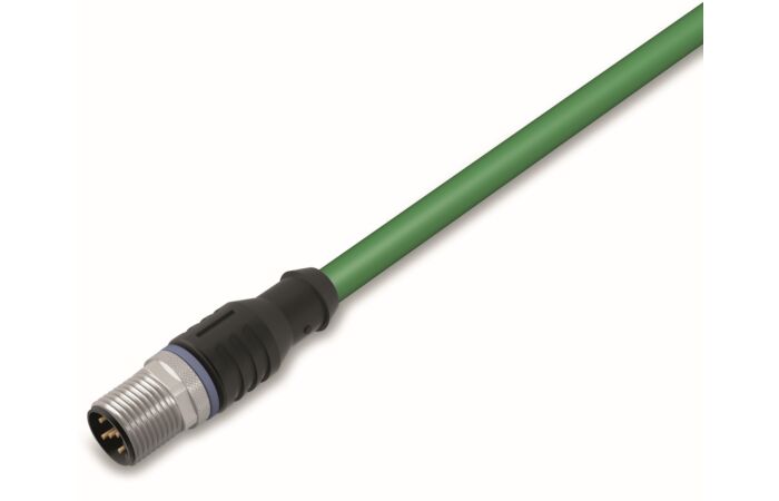 WAGO Kabel 756-1201/060-020 Ethernet Zástrčka M12D  přímá 4pólová zelená 2m