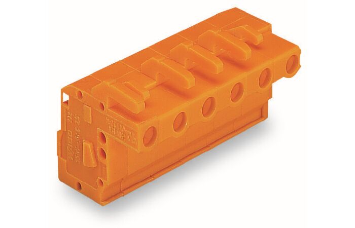 WAGO Konektor 732-129/026-000 1vodičový (zásuvka), úhlový CAGE CLAMP® 2,5 mm², oranžová