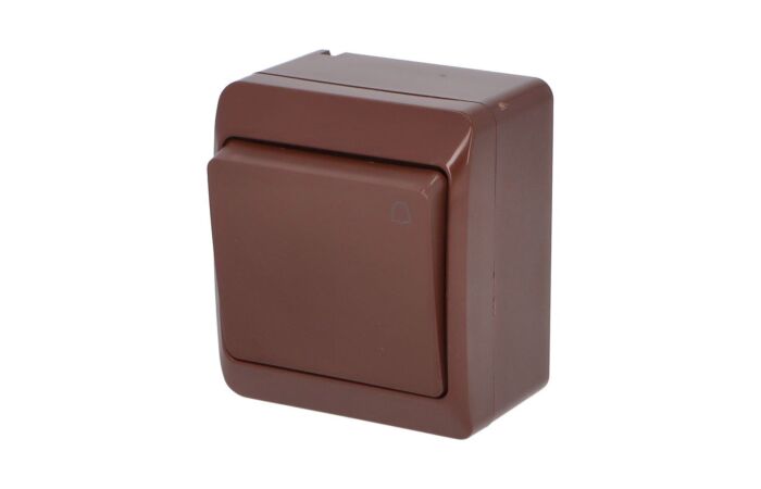 FAMATEL GALATEA Tlačítko symbol zvonek č.1/0 10A 230V na omítku IP44 hnědá