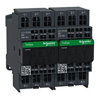 Reverzační stykač 12A 24V DC pruž.