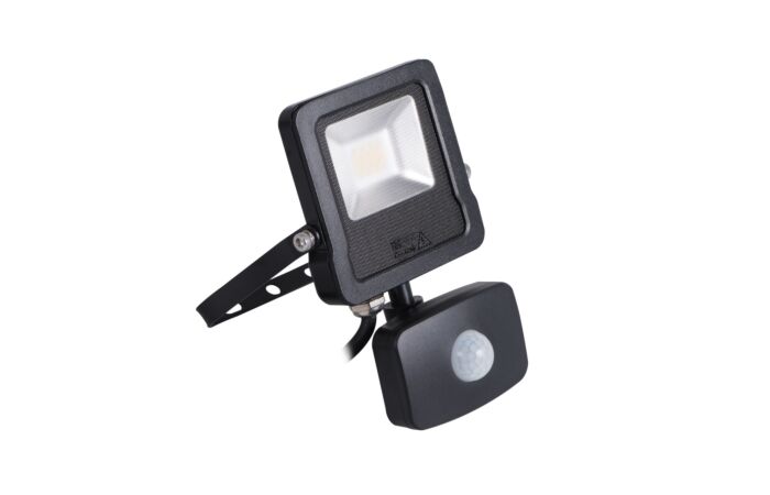 KANLUX Svítidlo LED ANTOS 10W 800lm 4000K reflektor černá s čidlem IP44