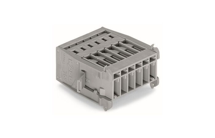 WAGO Konektor 769-608/005-000 1vodičový s pájecími piny CAGE CLAMP® 4 mm², šedá