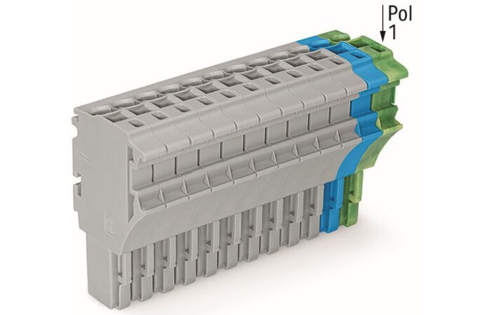 WAGO Svorka 2022-115/000-038 1vodičová pružinová Push-in CAGE CLAMP®, 4 mm², šedá/modrá/zelenožlutá