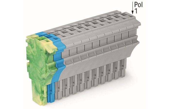 WAGO Svorka 2022-115/000-039 1vodičová pružinová Push-in CAGE CLAMP®, 4 mm², zelenožlutá/modrá/šedá