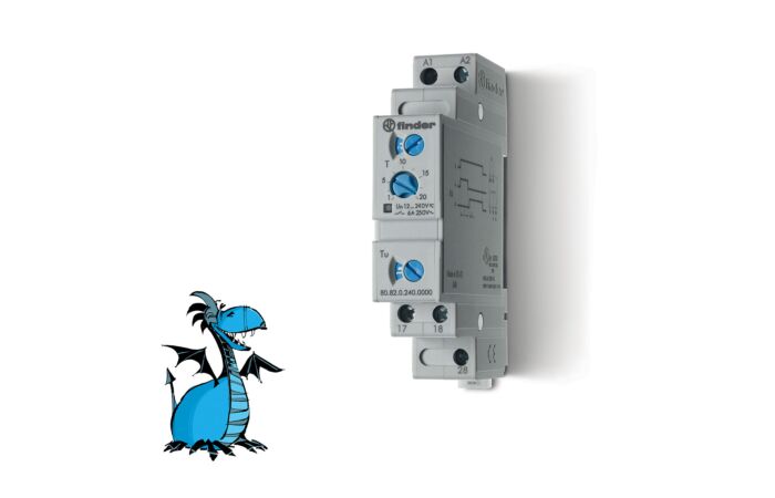 FINDER Časové relé 80.82.0.240.0000, 2Z/6A, 24-240V AC/DC