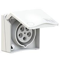 PCE Zásuvka 16A/400V vestavná designová, 5-pólová, IP44, bílá