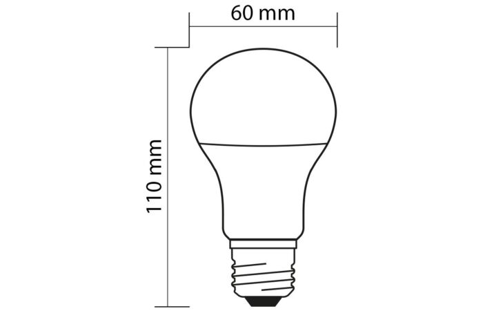 MCLED Žárovka LED 8W-60 E27 806lm 2700K úhel 200°