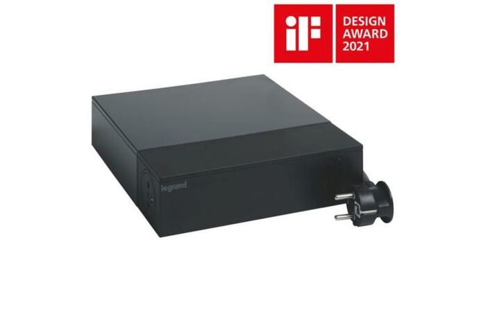 LEGRAND Přívod prodlužovací multimediální HUB 2m 230V/16A 4x2P+T, 4x2P přepěťová ochrana IP20 černá