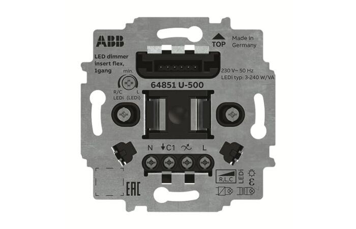 ABB Tělo 2CKA006500A0013 Přístroj stmívače flex, pro regulovatelné LED žárovky, pro krátkocestné ovládání