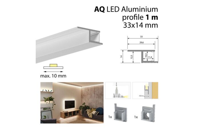 Hliníkový profil pro sádrokartony AQ 1m