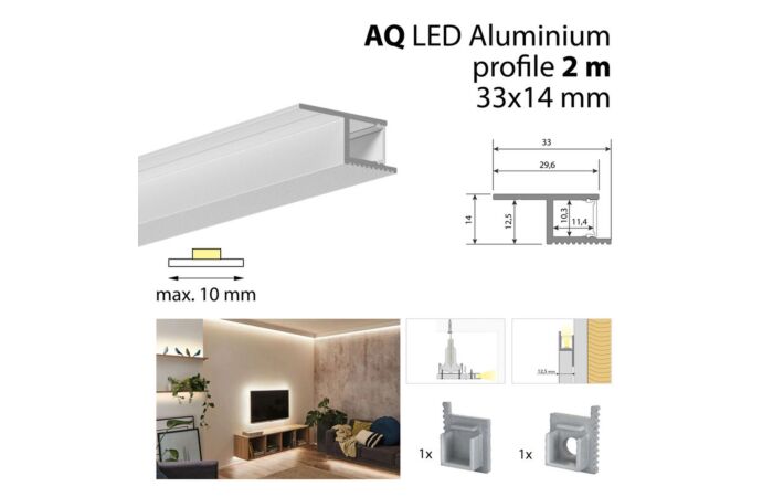 Hliníkový profil pro sádrokartony AQ 2m