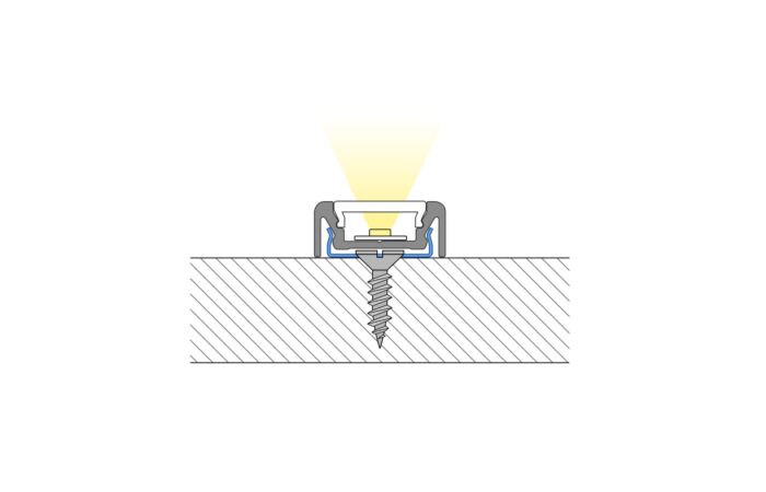 Přisazený hliníkový profil PE 2m včetně