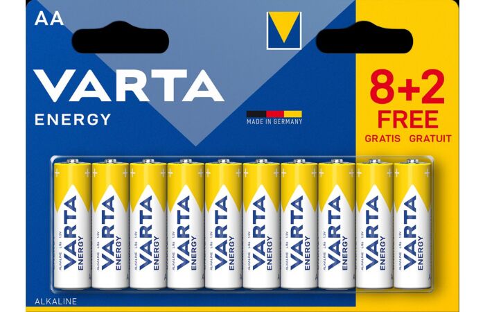 VARTA Baterie tužková ALKALINE Energy 4106 R6 1,5V AA blistr 8+2 free