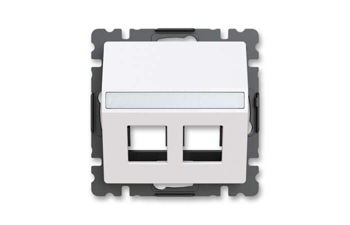 ABB Zoni 5014T-A00418 500 Kryt ovládání zásuvky komunikační přímé (2x), s upevňovacím třmenem bílá