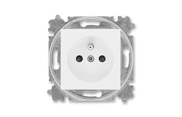 ABB LEVIT Zásuvka 6619H-A06357 03 s clonkami, bezšroubové svorky, IP40, bílá / bílá