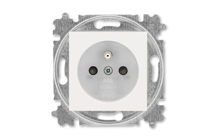 ABB LEVIT Zásuvka 6619H-A06357 68 s clonkami, bezšroubové svorky, IP40, perleťová / ledová bílá