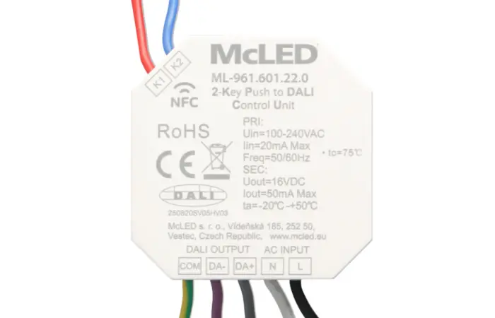 Převodník tlačítko/DALI 230VAC